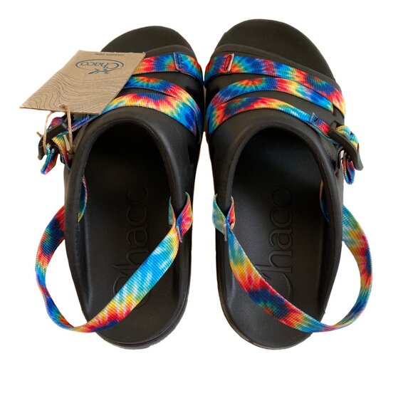 CHACO Chillos Sport Kids Dark Tie Dye Outdoor Performance Sandals Youth 4 - Picture 6 of 9